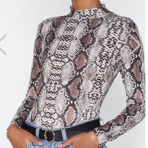 *HOT* Nasty Gal Snake Skin Bodysuit